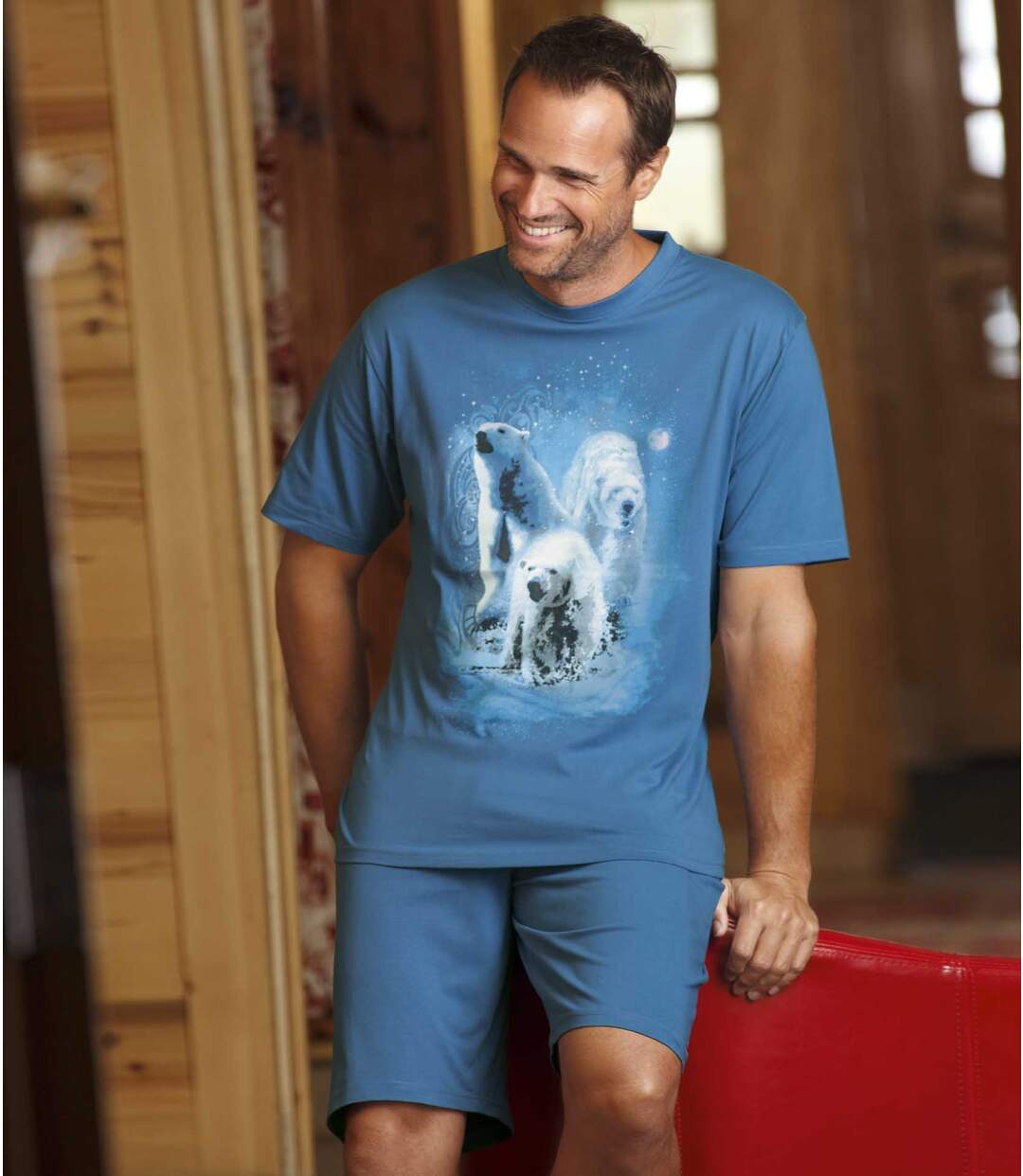 Men’s Short Pyjamas with Polar Bear Print-3