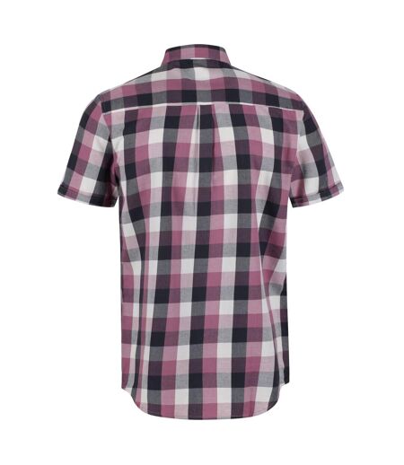 Regatta Mens Ryker Checked Short-Sleeved Shirt (Mauve)