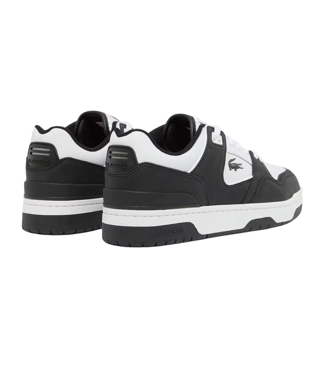 Mens Court Cage Leather Trainers Black White Lacoste-2