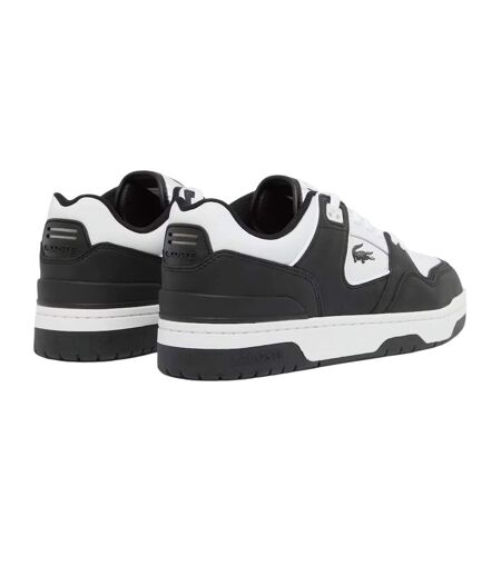 Mens Court Cage Leather Trainers Black White Lacoste
