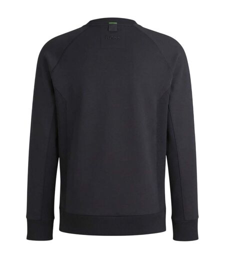 Mens Crew Neck Raglan Sweatshirt Dark Blue Melange Boss