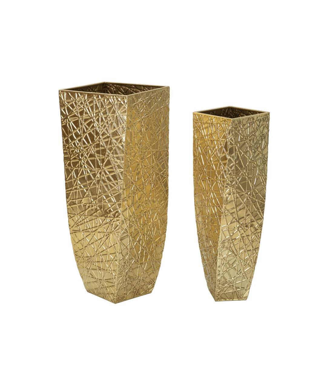 Lot de 2 Vases en Métal Squer 90cm Or-1