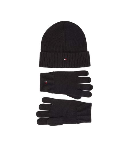 Coffret Gant + Bonnet Noir Homme Tommy Hilfiger Pima - Taille unique