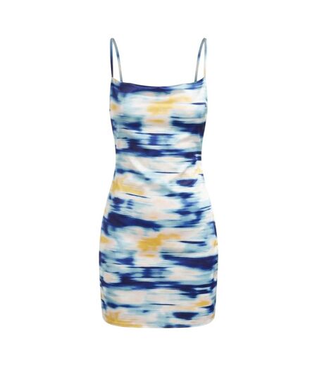Womens/ladies Satin Party Slip Dress Blue Missy Empire