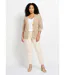 Gilet long boutonné brillant manches longues-3