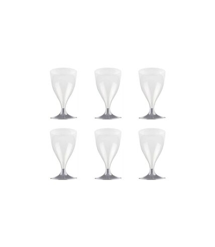 Lot de 6 Verres à Vin Réutilisable Plastique 18cl Gris