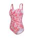 Regatta Womens/Ladies Sakari Hibiscus Tummy Control One Piece Bathing Suit (Peach Bloom) - UTRG9151