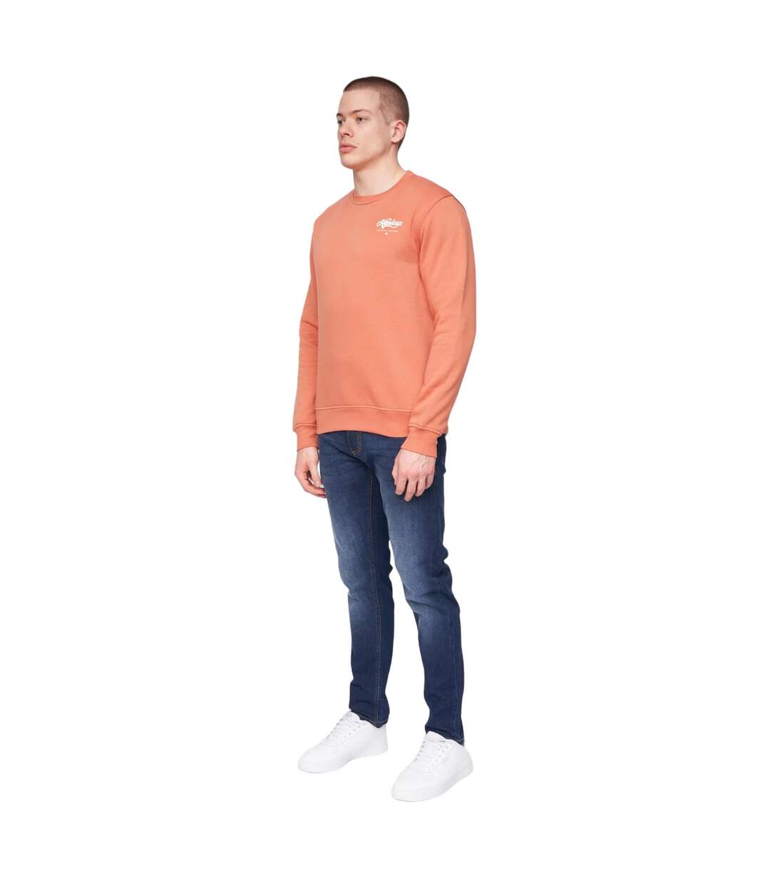 Sweat scripthen homme rouge orangé Henleys-3