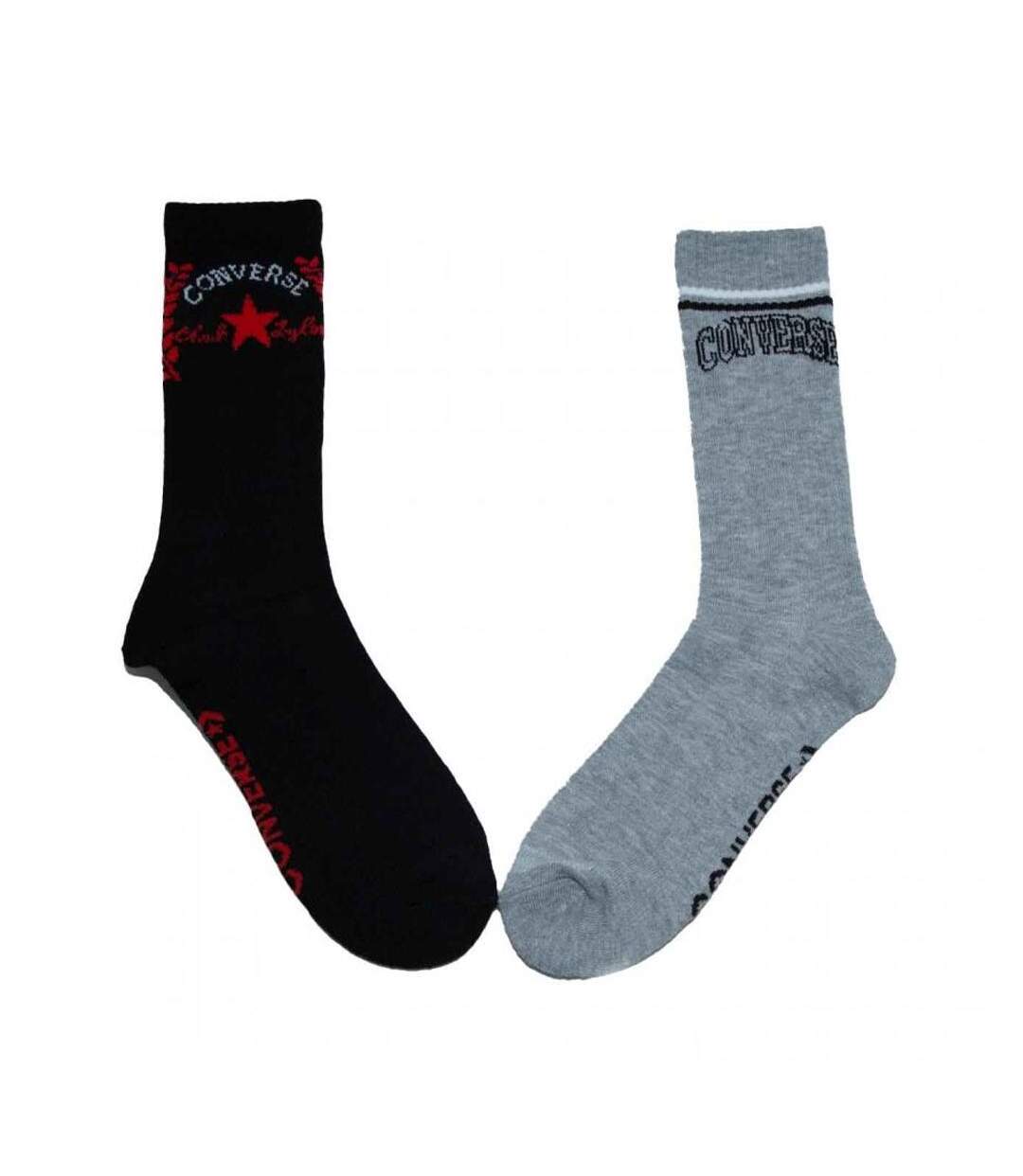 2x Paires de Chaussettes Noires/Grises Homme Converse S7020742 - 39/42-1