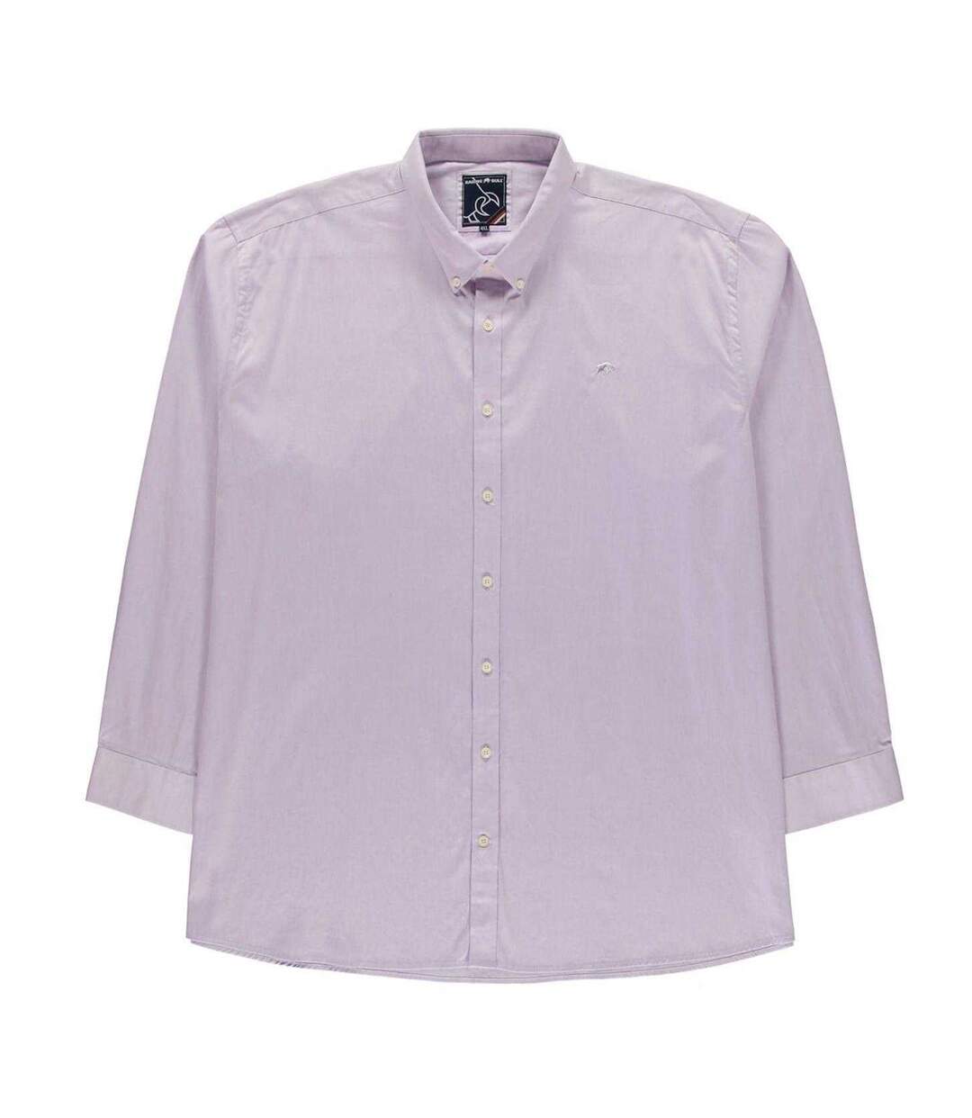 Chemise Manches Longues Motif/style Uni Homme Violet Raging Bull-1