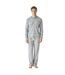 Men's long-sleeved cotton pajamas with a half-zip JJBEP5500