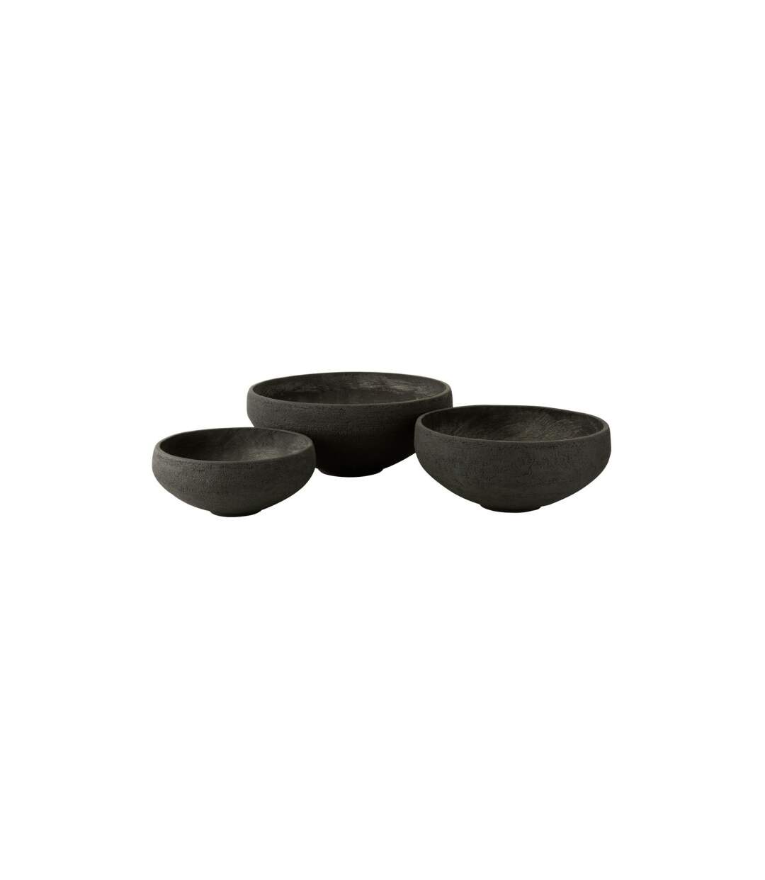 Lot de 3 Cache-Pots en Argile Abel 69cm Noir-1