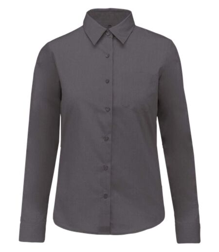 Chemise popeline manches longues - Femme - K549 - gris urban