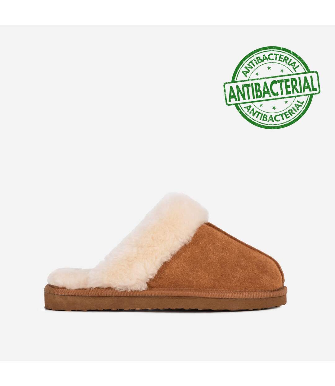 Ladies Suzie Tan Sheepskin Slipper Mule-1