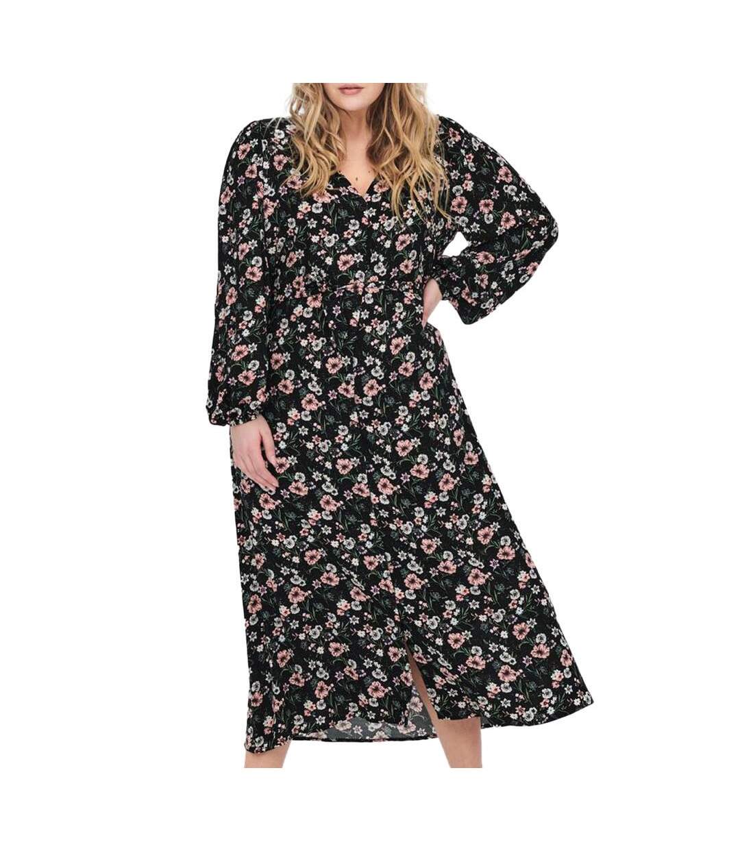 Robe Noir à fleurs Femme Only Carmakoma Zelma - 48