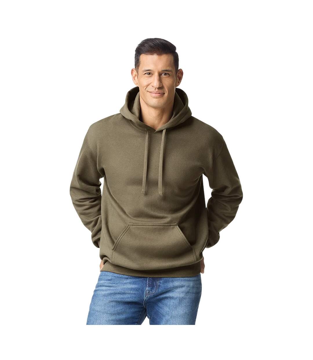 Unisex Adult Hammer Maxweight Hoodie Olive Green Gildan-2