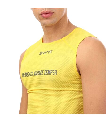 Mens Cycle Sleeveless Base Layer Top Yellow Skins