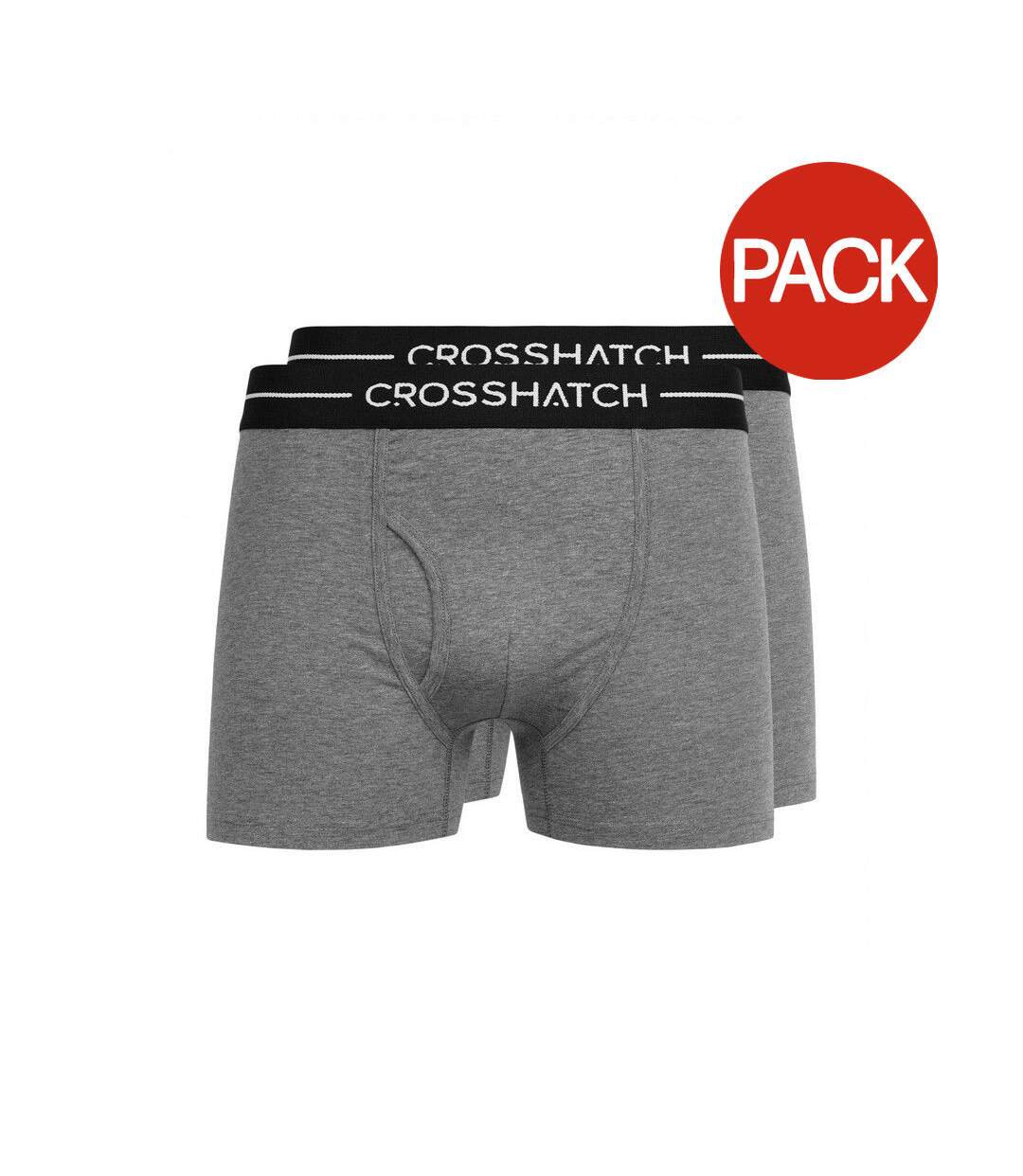 Pack Of 2  Mens Ambek Boxer Shorts  Charcoal Marl Crosshatch-1