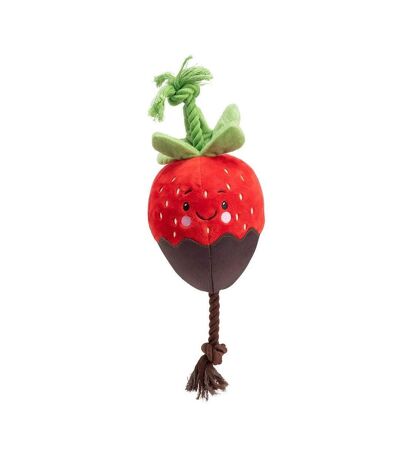 Chocolate dipped strawberry plush dog toy one size brown/red/green House Of Paws