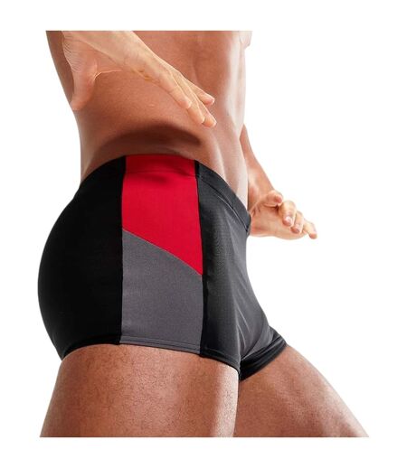 Mens Dive Split Geometric Swimming Trunks Black Red Speedo
