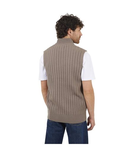 Mens Funnel Neck Sleeveless Jumper Iron Grey Brave Soul