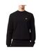 Sweat noir homme lacoste strip crew-1