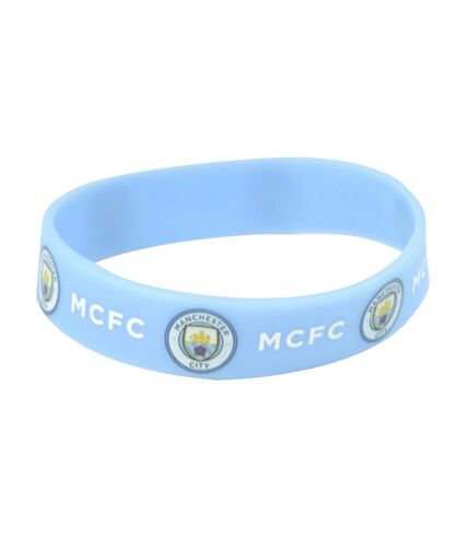 Manchester City FC Official Soccer Silicone Wristband (Light Blue) (One Size) - UTBS777