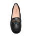 Womens/ladies action leather saddle loafers black Boulevard-2