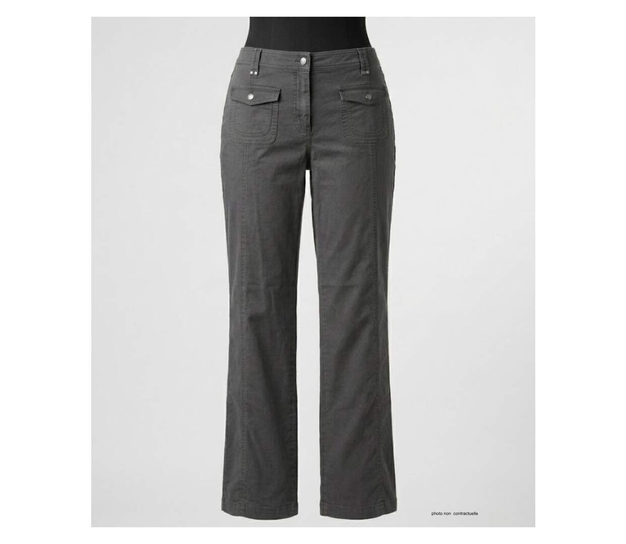 AXXANO AH1162G - Pantalon femme stretch gris en coton et lycra pour un confort absolu-3