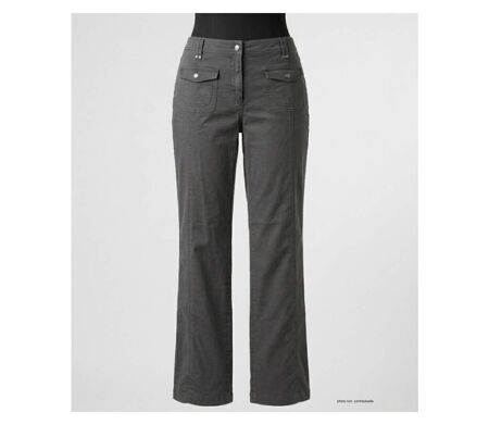 AXXANO AH1162G - Pantalon femme stretch gris en coton et lycra pour un confort absolu
