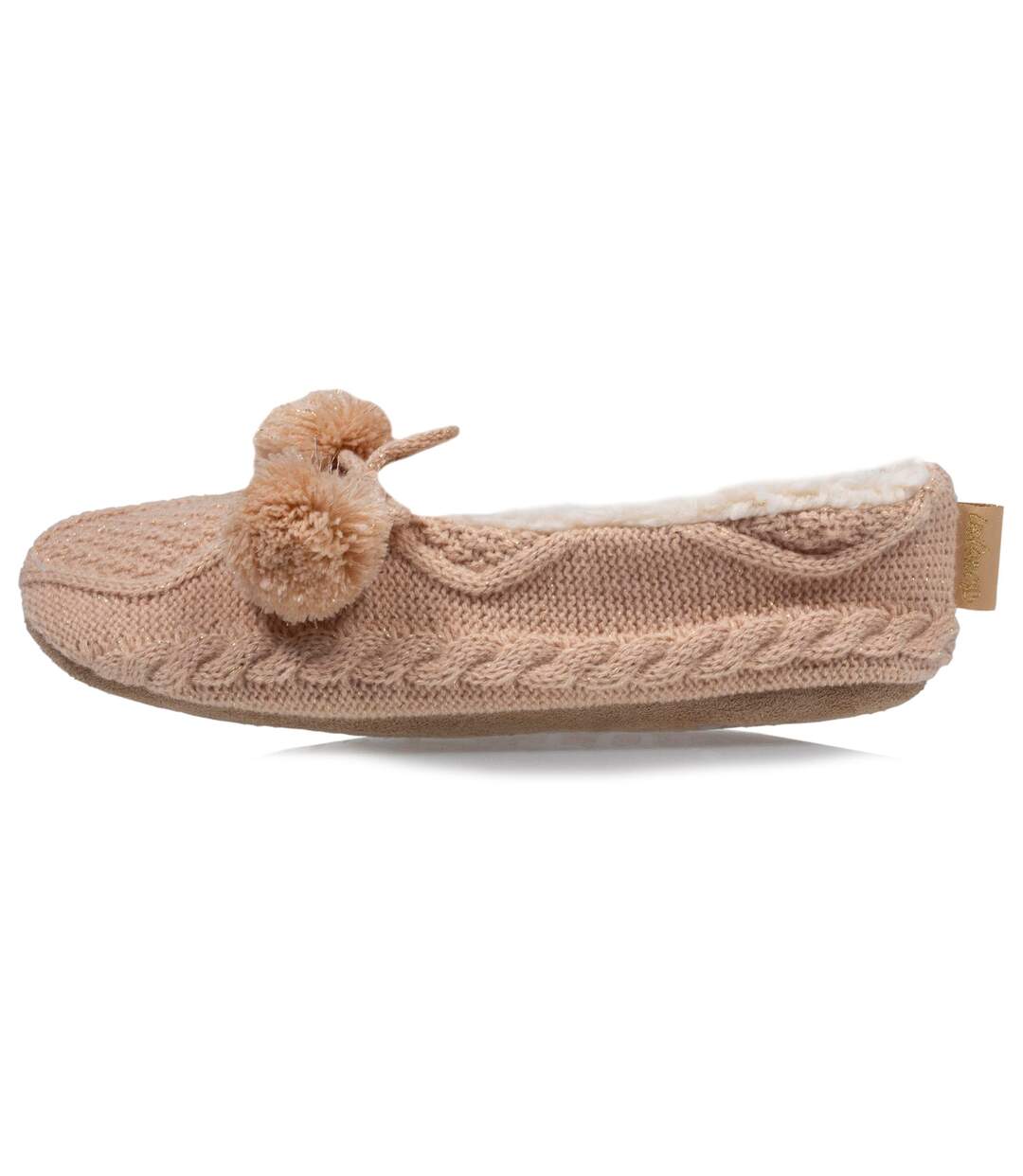 Isotoner Chaussettes d'intérieur femme ultra confortables, semelle en suédine avec picots antidérapants-4