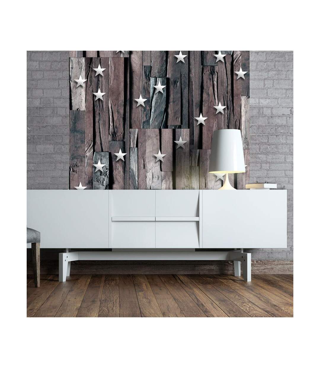 Papier Peint Stars on Wood 50x1000cm-1