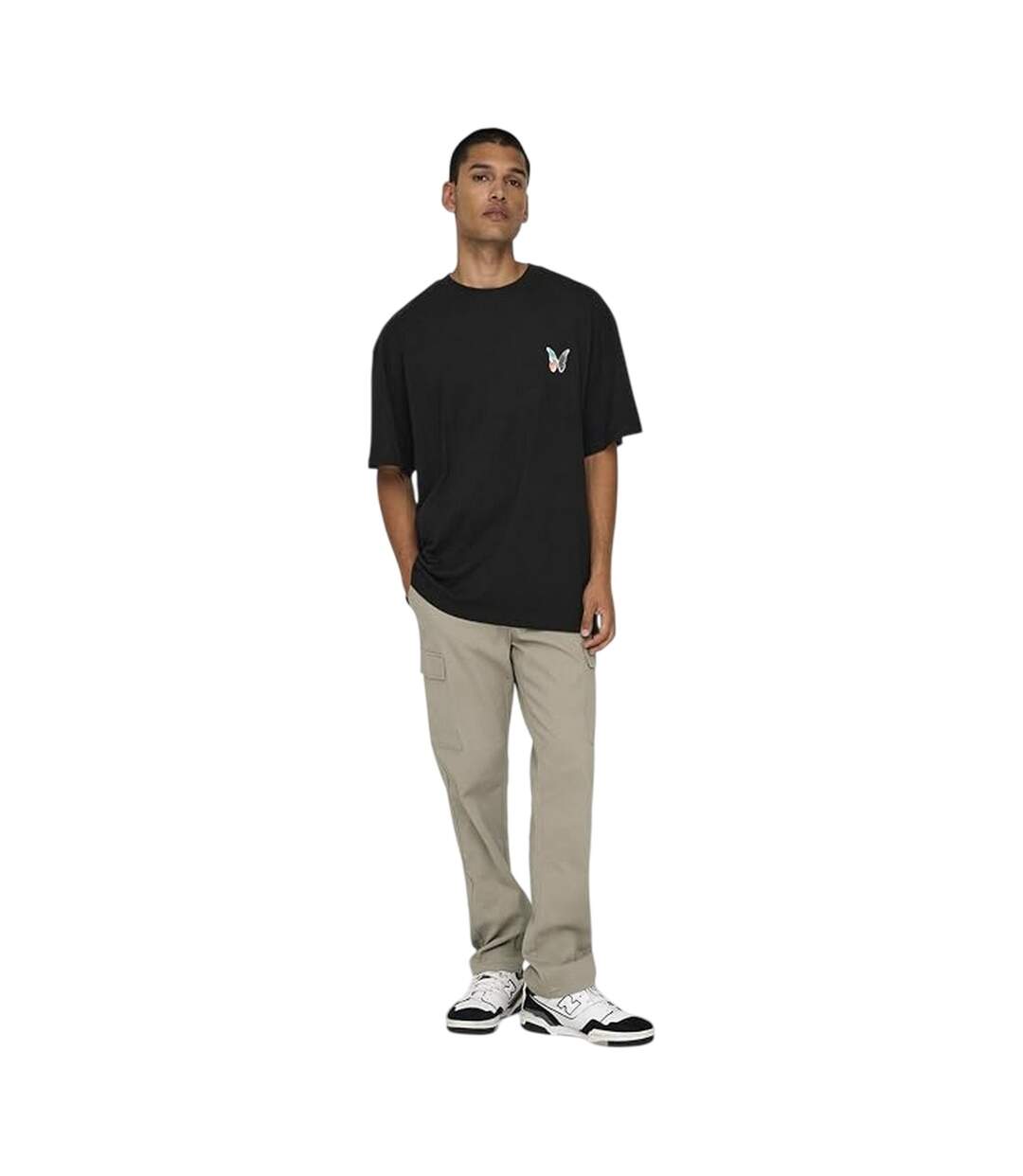 Mens Plain Straight Cargo Trousers Chinchilla Only-4