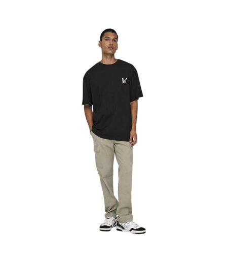 Mens Plain Straight Cargo Trousers Chinchilla Only