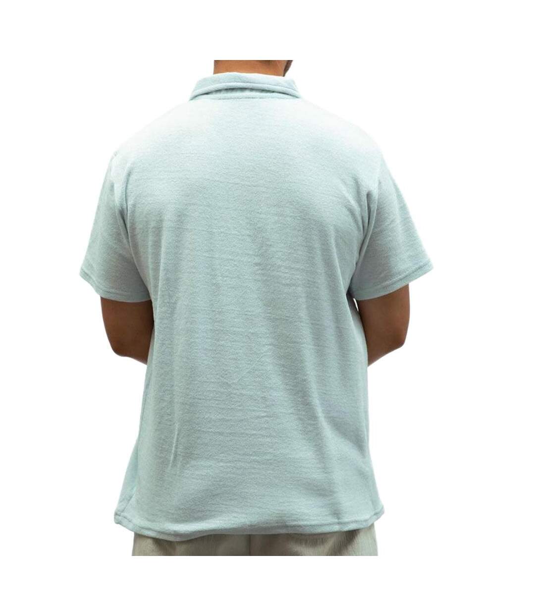Polo bleu clair homme paname brothers eponge-2