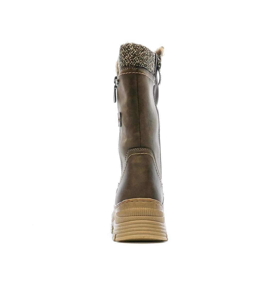 Bottes marron femme relife viplate-3