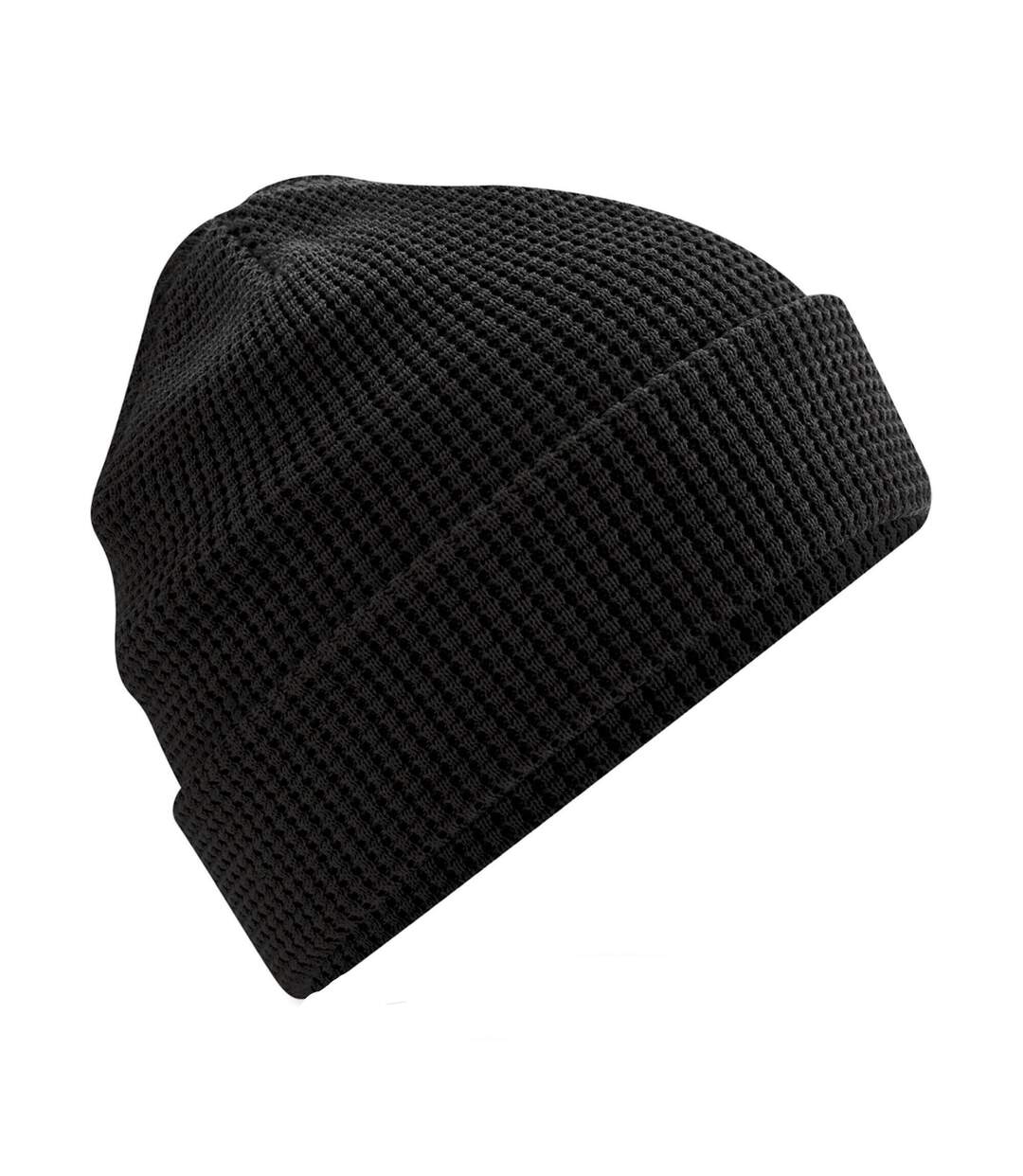 Bonnet En Coton Biologique Gaufré Noir Beechfield-2