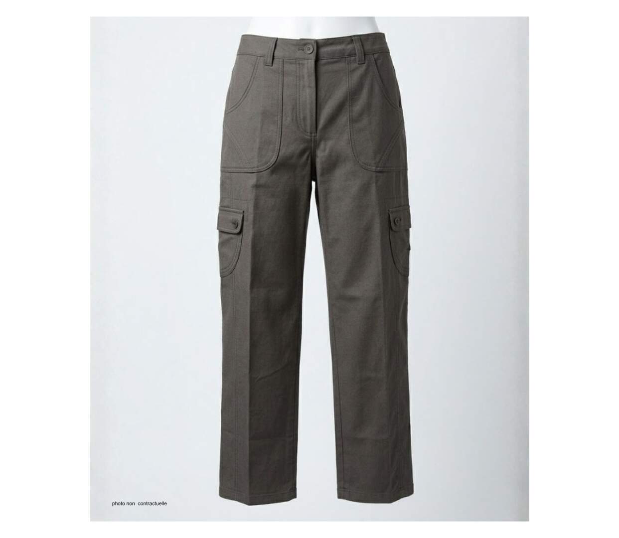 MAYFLOWER BEA1G - Pantalon Cargo Femme Gris : Style Ranger et Confort Coton-3