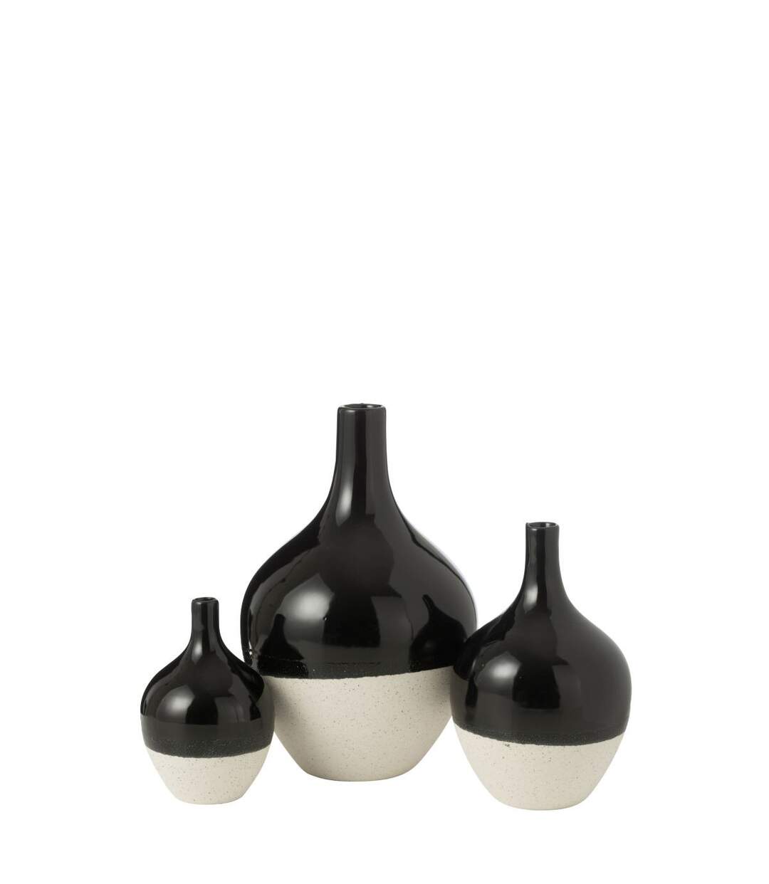 Vase Déco en Porcelaine Iva 24cm Noir & Blanc-2