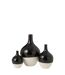 Vase Déco en Porcelaine Iva 24cm Noir & Blanc-2