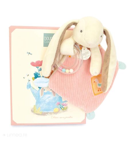 Doudou hochet lapin Ciboulette polyester collection DANS MON JARDIN