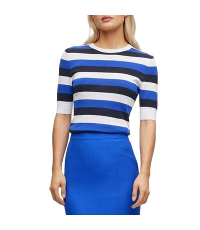 Womens/ladies Facuba Stripe Top Blue White Black Hugo Boss