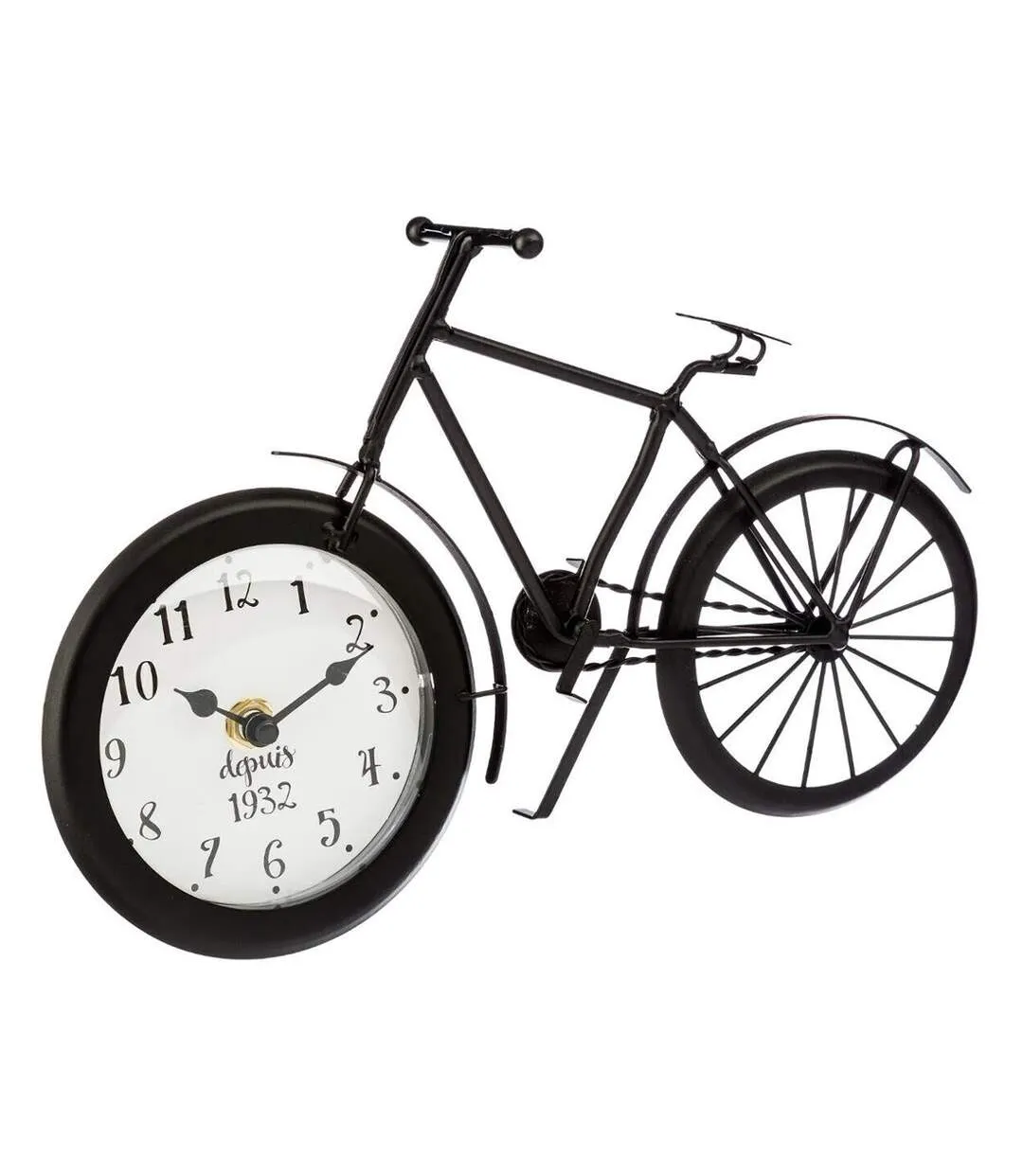 Pendule à Poser Vélo 28cm Noir-1