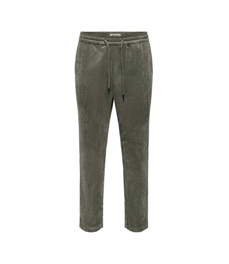 Pantalon en velours kaki homme only & sons taper corduroy