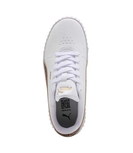Womens/ladies Carina 3.0 Leopard Print Platform Shoes White Leopard Puma