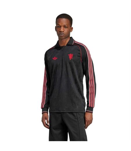 Maillot Manches Longues Motif/style Manchester United Fc Homme Noir Adidas