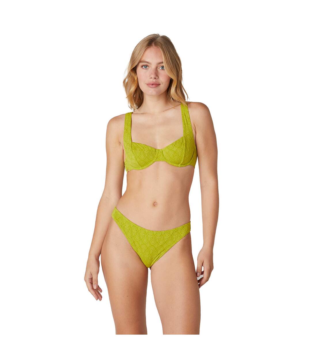 Haut de maillot de bain armaturé vert Citronnelle-4