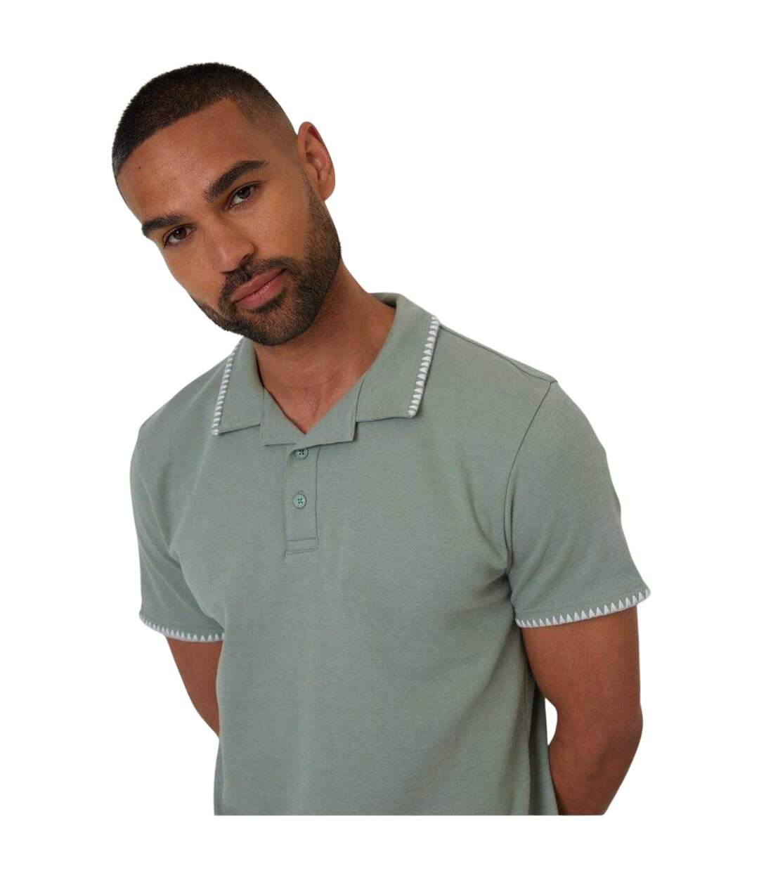 Polo Manches Courtes Arnwick Homme Vert De Gris Clair Threadbare-4