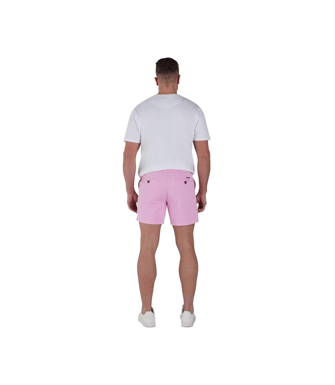 Mens stretch chino shorts pink Raging Bull-2