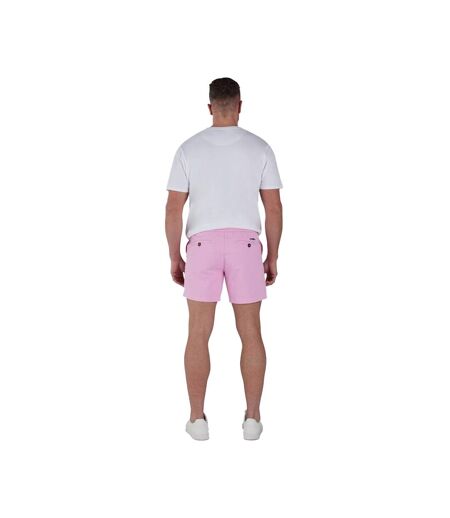 Mens stretch chino shorts pink Raging Bull